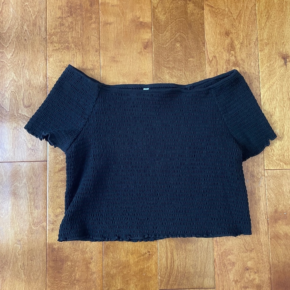 Black Smocked Top